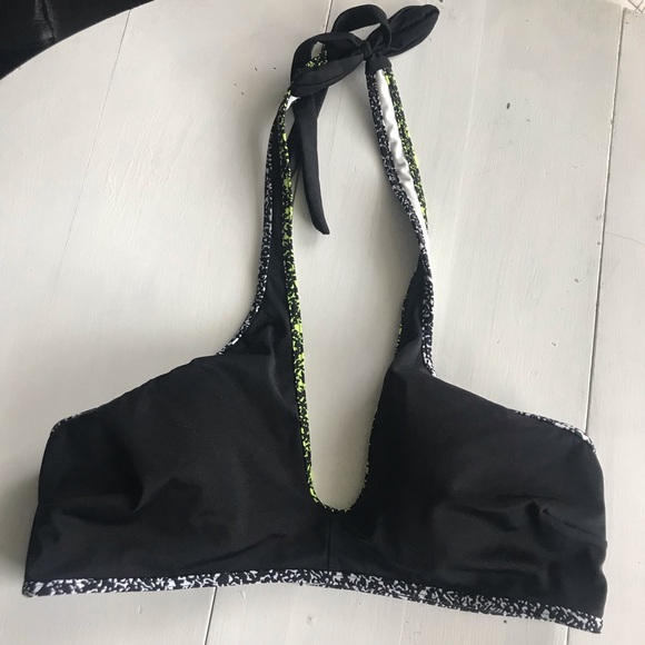 PINK Victoria's Secret Other - Victoria’s Secret black padded bikini green trim